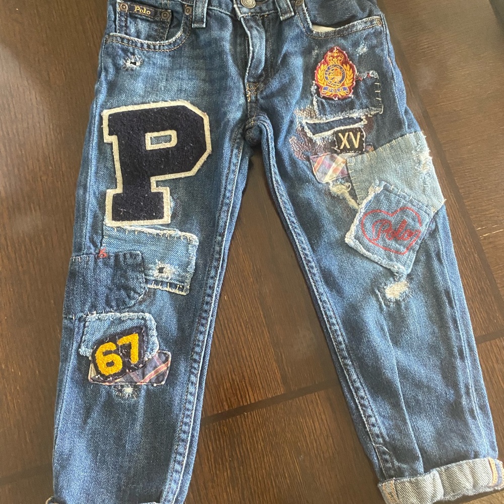 Polo by Ralph Lauren Kids Blue Patchwork Jeans